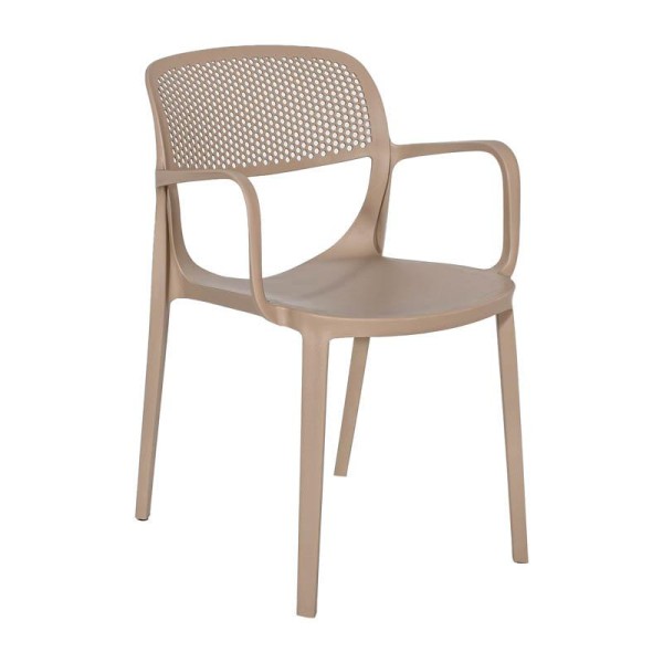ΚΑΡΕΚΛΑ ΚΗΠΟΥ Fylliana Mira ΜΕ ΜΠΡΑΤΣΑ CAPPUCCINO ΧΡΩΜΑ 48x55x79εκ