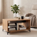 ΤΡΑΠΕΖAKI ΣΑΛΟΝΙΟΥ Fylliana Alba ARTISAN OAK-ΜΑΥΡΟ 90x50x47εκ