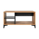 ΤΡΑΠΕΖAKI ΣΑΛΟΝΙΟΥ Fylliana Alba ARTISAN OAK-ΜΑΥΡΟ 90x50x47εκ