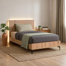 ΚΡΕΒΑΤΙ Fylliana Alicante NATURAL CANELLA OAK ΧΡΩΜΑ 130x210x110εκ (120x200)